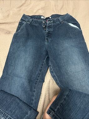 Women’s Wide Leg Jeans - Dark Blue Flare